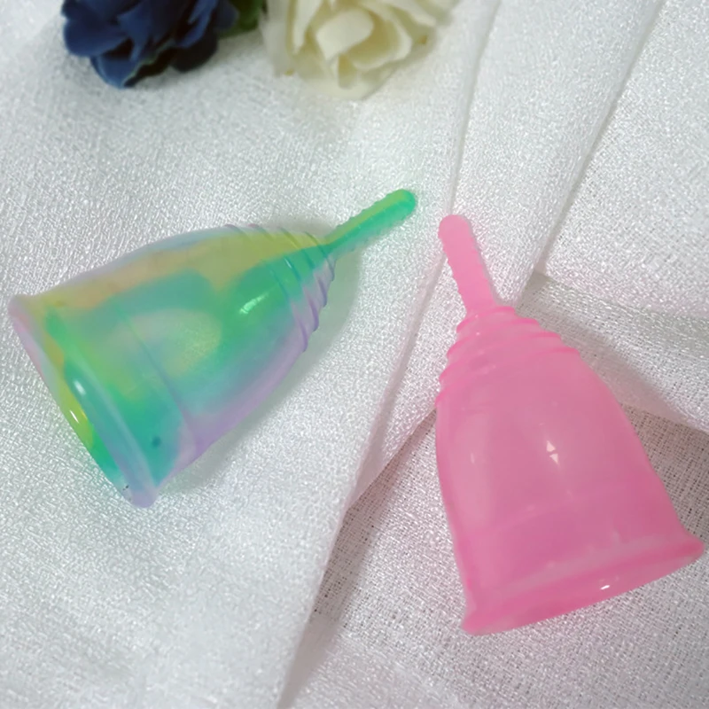 1PC Colorful Women Cup Medical Grade Silicone Menstrual Cup Feminine Hygiene Menstrual Lady Cup Health Care Period Cup New