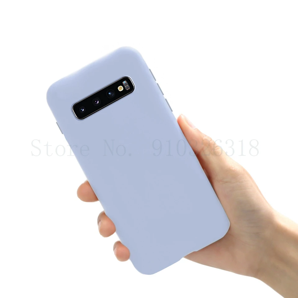 Candy Color Silicone Phone Case For Samsung Galaxy S10 Full Body Protection Shockproof Cover Case For Galaxy S10 SM-G973F/DS 6.1