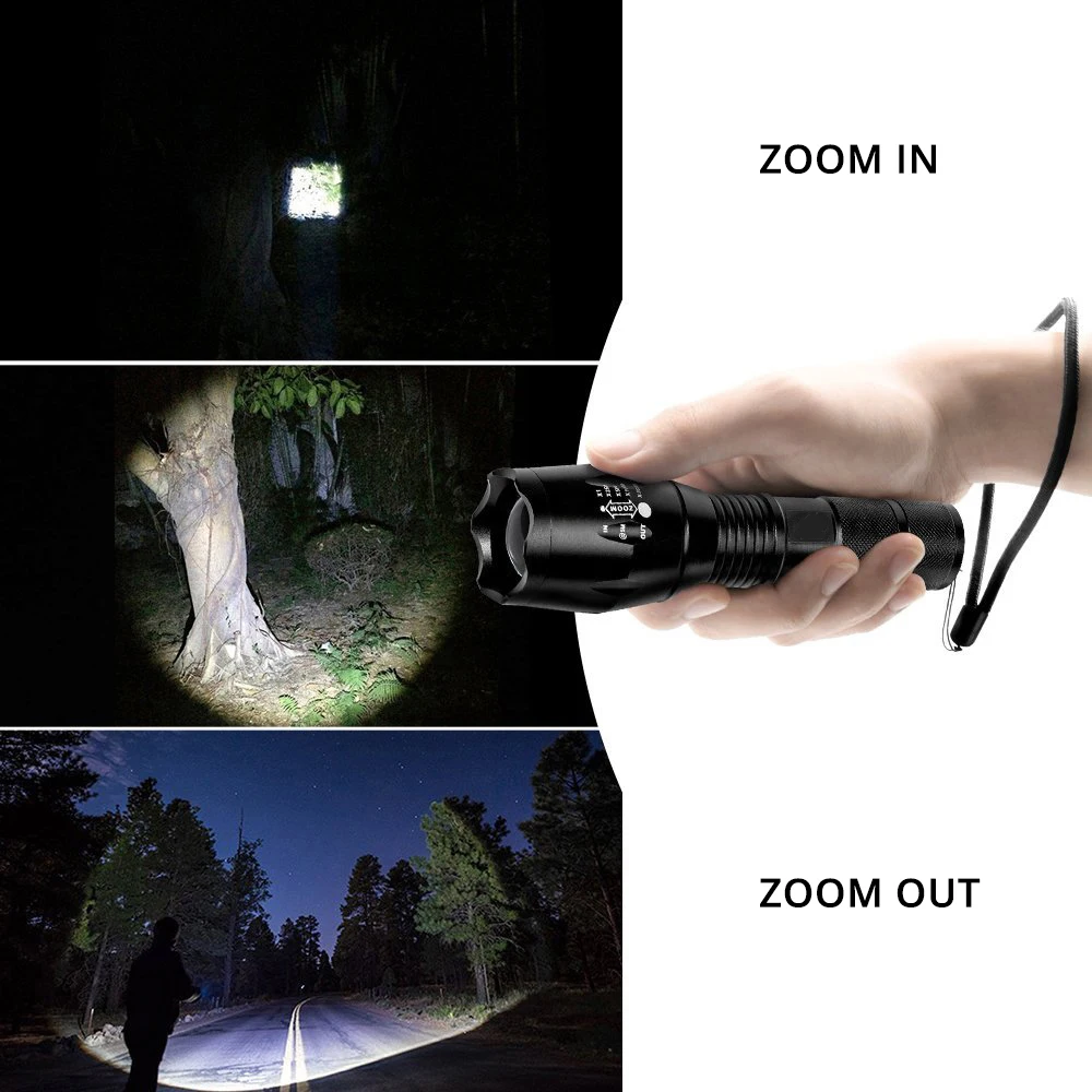 D2 Led flashlight Ultra Bright torch L2/V6 Camping light 5 switch Mode waterproof Zoomable Bicycle Light 18650 AAA Torch Lamp