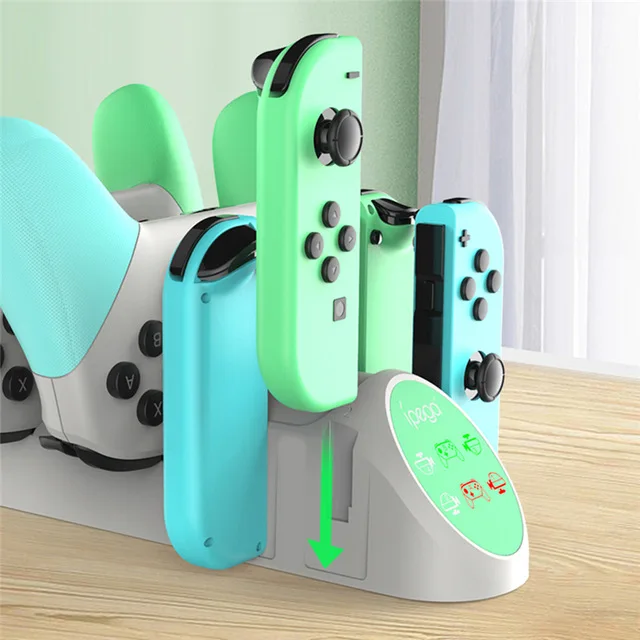 iPega PG-9187 Caricatore per controller di gioco Supporto per stazione di ricarica per console di gioco di controllo Nintendo Switch con indicatore