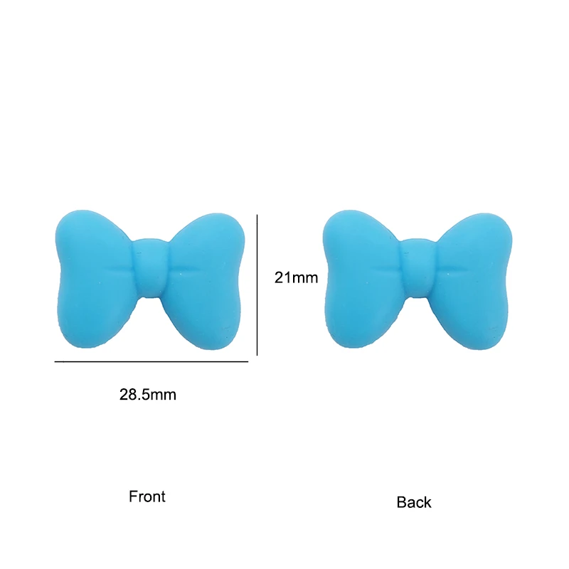 Chenkai 10PCS Bowknot Silicon Beads BPA Free Cute Silicone Pacifier For Infant DIY Baby Chewable Teething Making Jewelry Gift