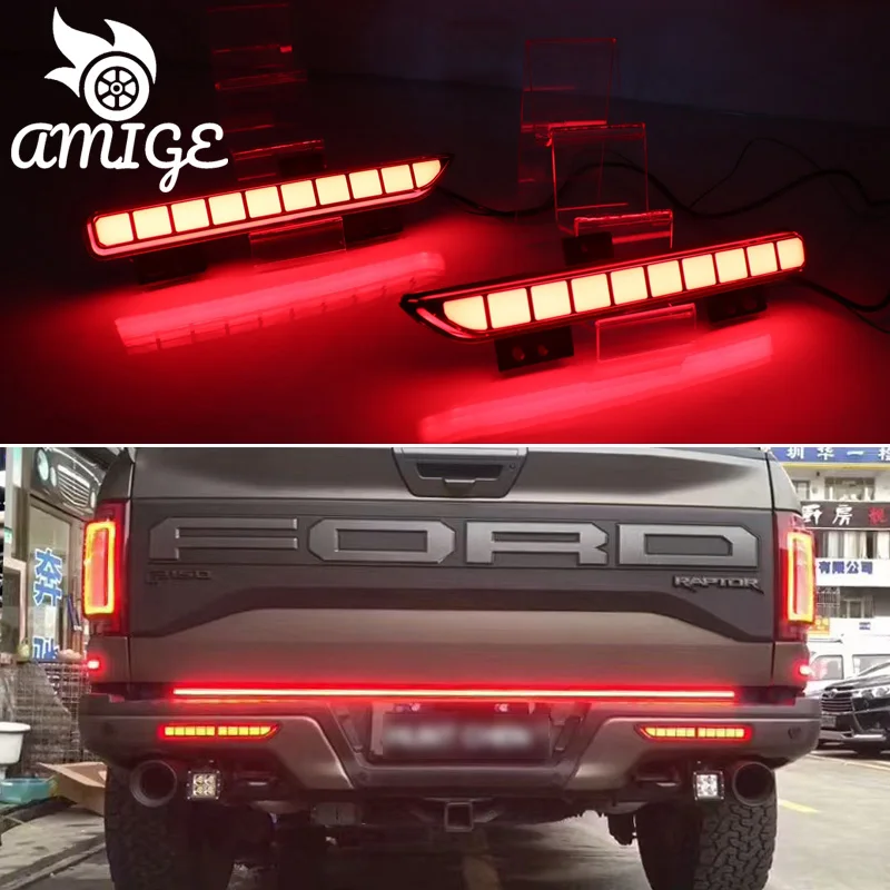 

Car LED Rear Bumper Lamps For Ford Raptor SVT F150 F-150 2016 2017 2018 2019 2020 Taillights Reflector Brake Reverse Lights