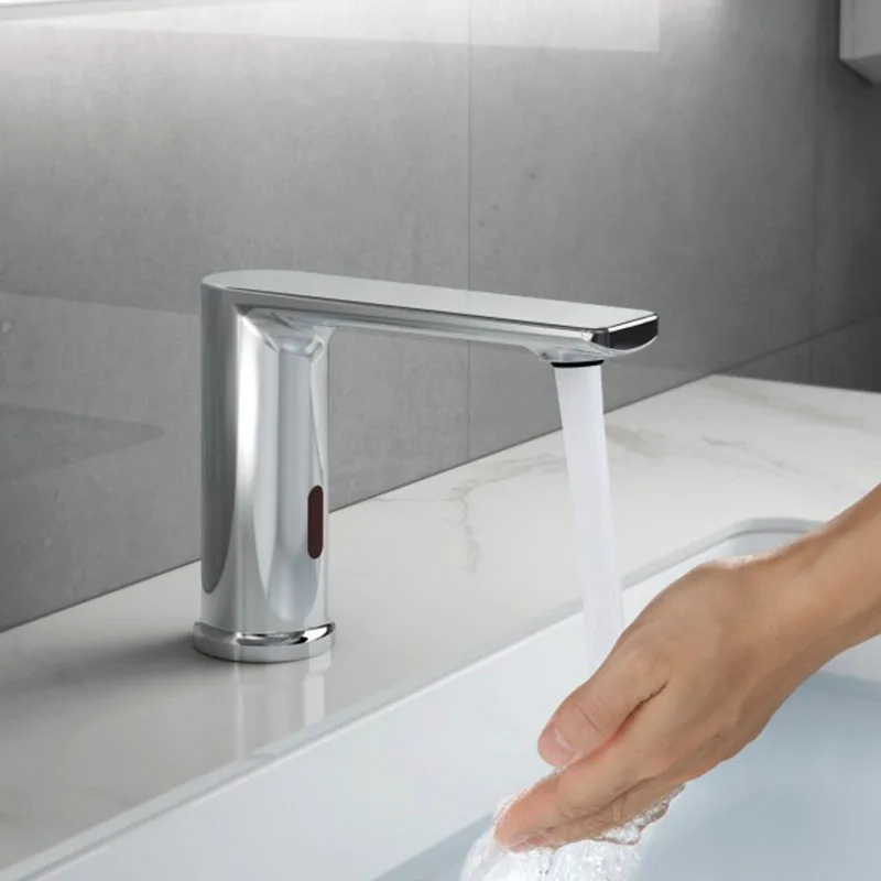 Faucet Automatic Inflrared Sensor Hand Touch Tap  Cold only Chrome Polished Sink Bathroom Tap Basin faucets