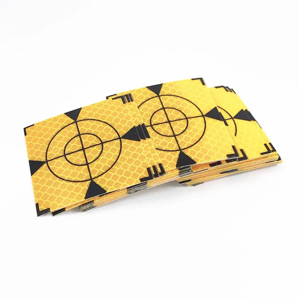 Triangle Yellow Color Reflector Sheet Size 100mm*100mm Reflective Tape Target 10cm Survey Total Station 10*10 100pcs 20pcs