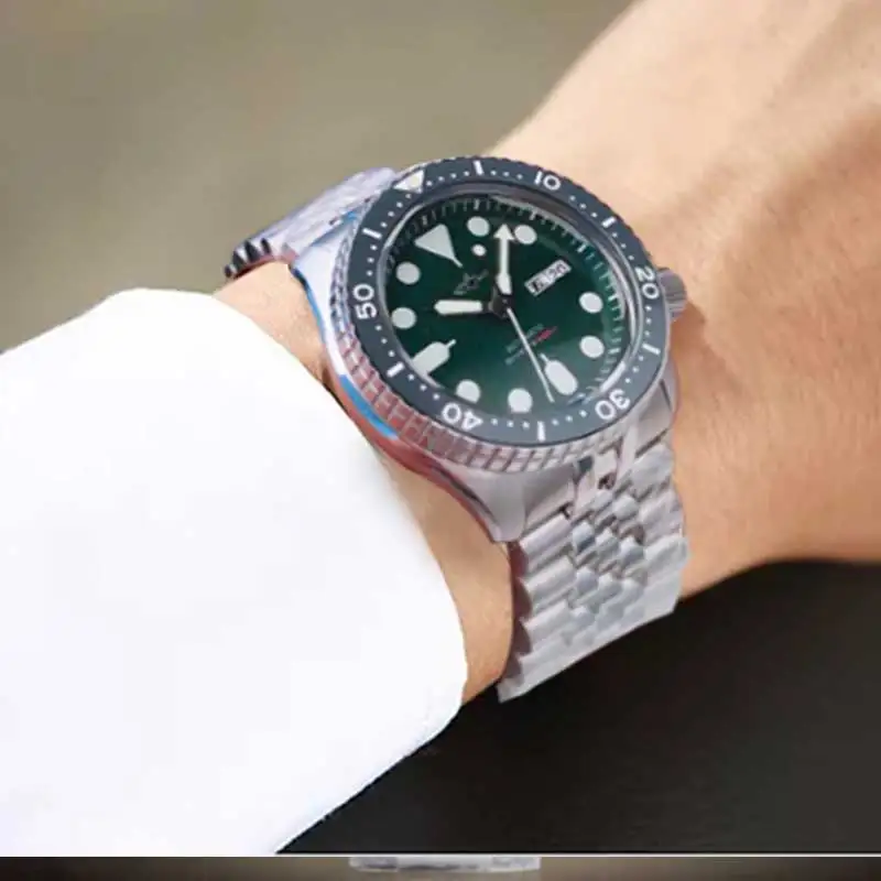 Imagem -06 - Heimdallr-movimento Automático Relógio de Mergulho Mecânico para Homens Sapphire Cerâmica Bisel Resistência à Água 200m Japão Nh36a Skx007