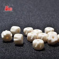 GZ-030 20PCS Yak Bone prayer beads Carved Bead Necklace DIY Scatter Beads Handmade Natural bone beads white Beads