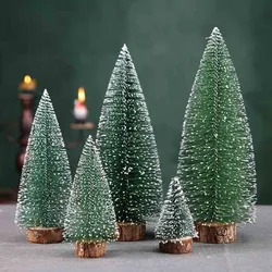 2Pcs Artificial Christmas Tree Crafts Supplies Christmas Party Desktop Ornaments Gift Mini Christmas Tree Home Decorations