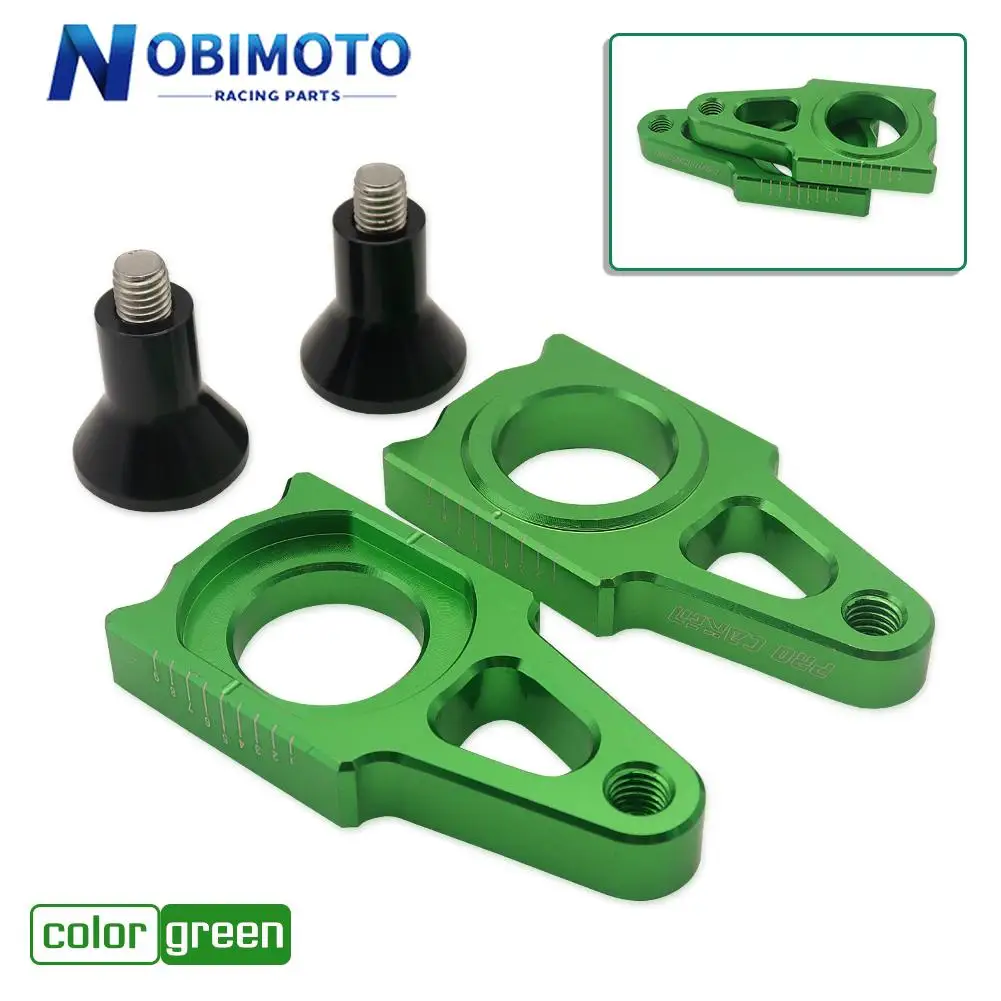 For Kawasaki KX 125 KX 250 KX 250F KX 450F KLX 450R KX 125 250 250 F 450 F KLX 450 R 450 F R CNC Rear Axle Blocks Chain Adjuster