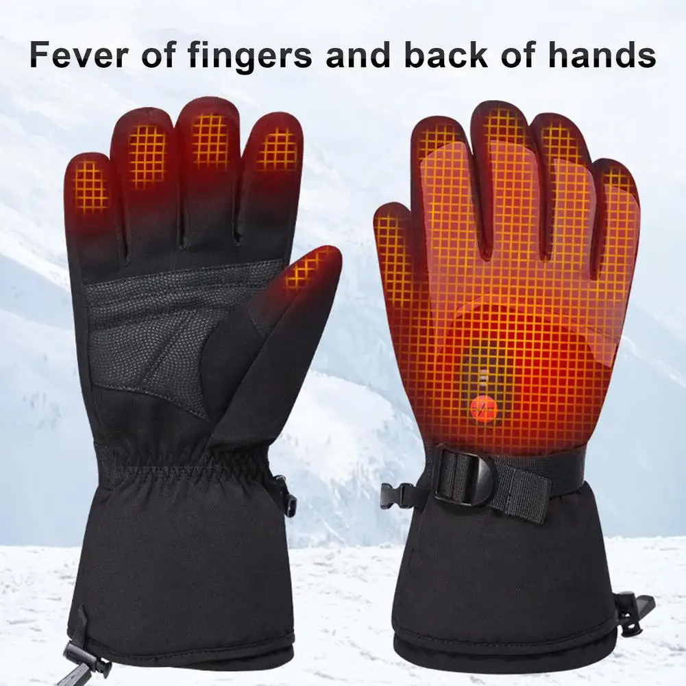 3 Speed Temperature Heating Motorcycle Gloves Touch Screen Rechargeable Waterproof Heated Gloves Lithium Batteries Mittens