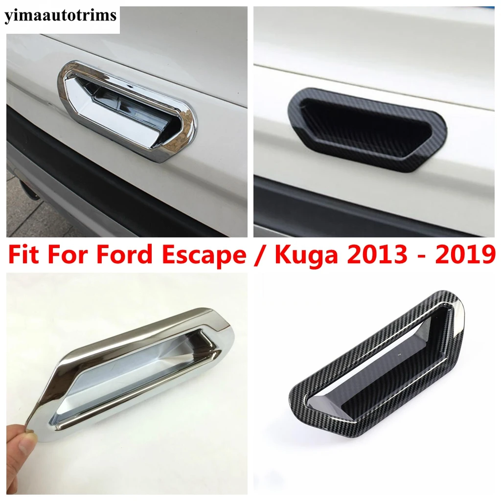 

Rear Trunk Tail Door Handle Catch Cover Trim Accessories For Ford Escape / Kuga 2013 - 2019 ABS Chrome / Carbon Fiber Exterior