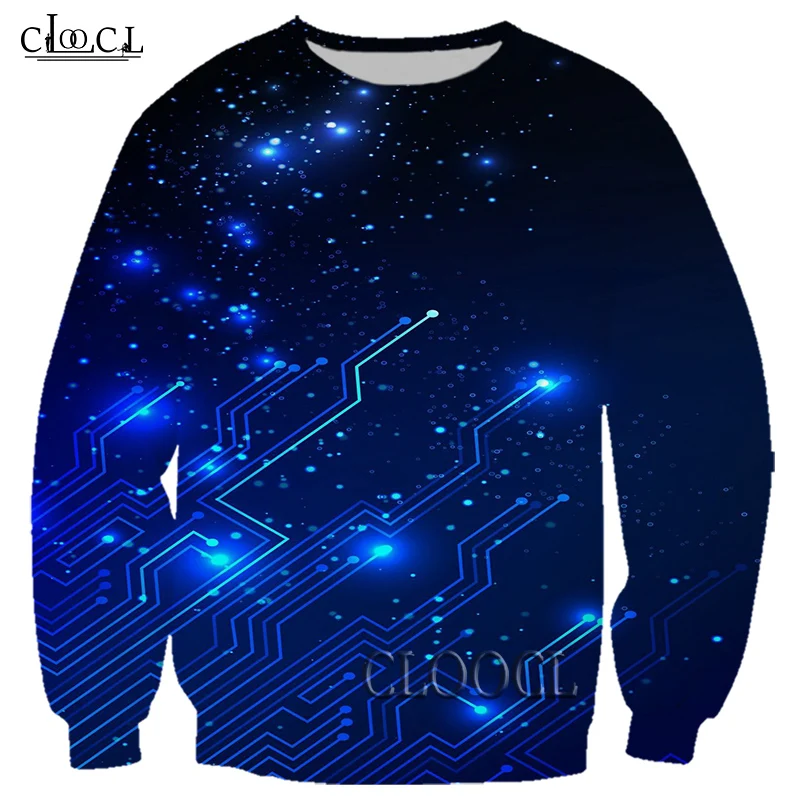 HX Electronic Chip 3D Print Men Women Sweatshirt Fashion Hot Selling Hip Hop Long Sleeve Casual Harajuku Wild Tops Drop Shipping