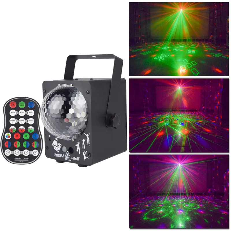 

New Cheap 60 Pattern Sound Activated Disco Ball Party Lights Laser Light 18W RGB LED Lights For Christmas Home KTV Wedding Show