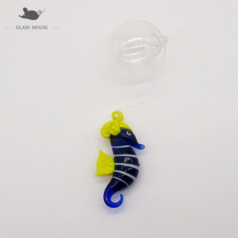 Handmade Murano Floating Glass Sea Turtle Statue Ornament Pendant Home Fish Tank Decor Accessories Mini Marine Animal Figurine