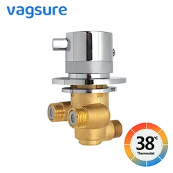 Vanne de contrôle de la température de l'eau du système de douche, centre commercial thermostatique en laiton dissimulé, robinet de maison G, 1/2 po