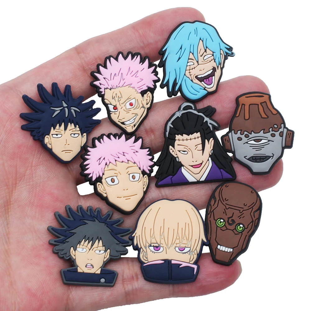 1pcs 만화 애니메이션 구두 매력 Jujutsu Kaisen 일본 DIY 액세서리 맞는 나막신 샌들 PVC 장식, 어린이 파티 X-mas 선물