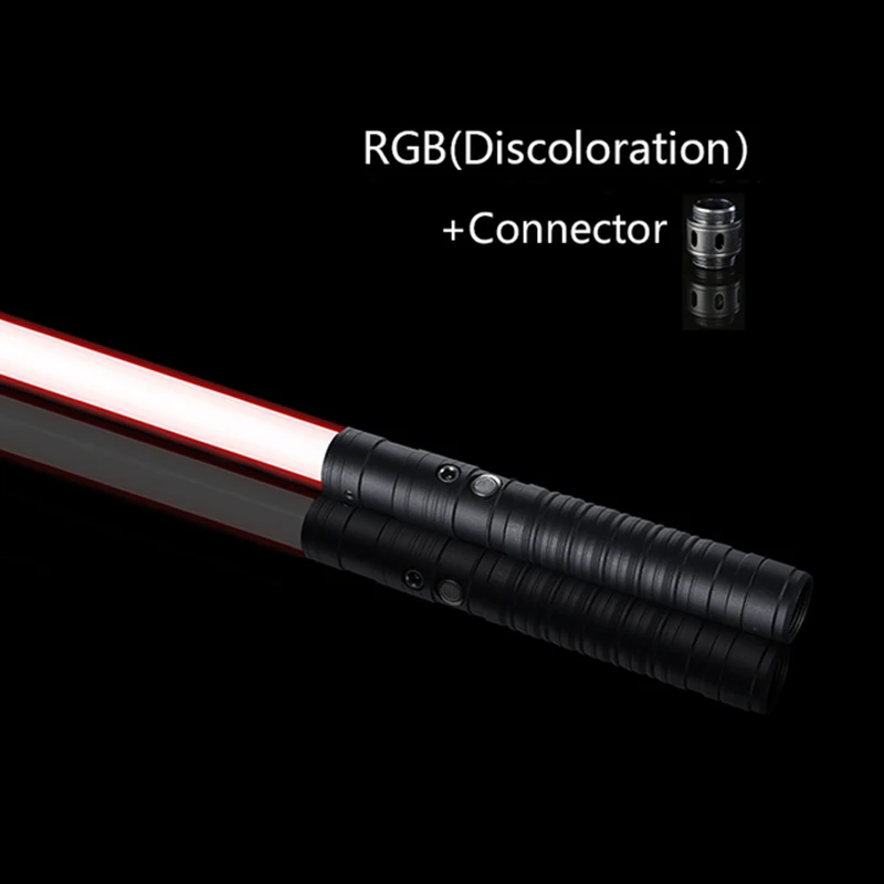 Double-edged Metal Handle Lightsaber RGB 7 Colors Change LED Laser Sword Two In One Switchable Saber Sound For Children Gift