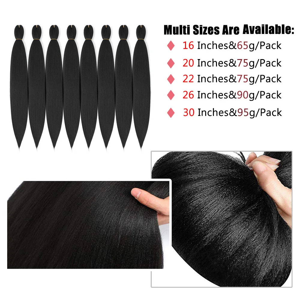 Braid Hair Pre Stretched Easy Braid Ombre Synthetic Braids Extensions Senegal Twist Yaki Straight Crochet Hair 20/26/30 Inch