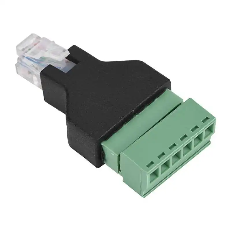 Connector 1Pcs Ethernet RJ12 6P6C Male Naar 6 Pin Schroef Terminals Adapter Connector Speaker Terminal Adapter Connector