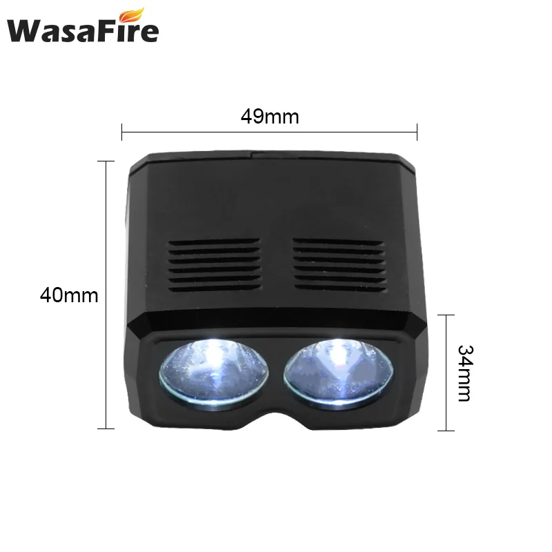 WasaFire Mini Bicycle Light 2* XPE LED Bike Front Lights 5 modes USB Rechargeable Bike Head lamp Waterproof Cycling Headlight