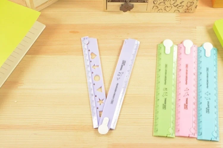30 سنتيمتر جديد لطيف Kawaii دراسة الوقت اللون للطي حاكم متعددة الوظائف rulبها بنفسك رسم الحكام للأطفال الطلاب مكتب القرطاسية المدرسية