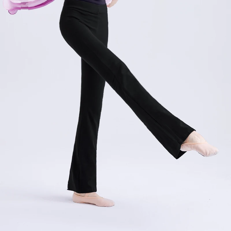 Pantalones largos acampanados de Modal para mujer, pantalones elásticos de cintura alta, pantalones de campana para Ballet, Fitness, correr, trotar,