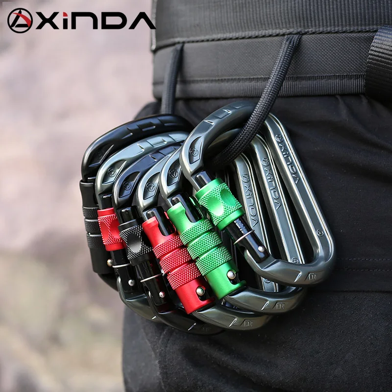 Xinda outdoor d-shape wspinaczka skałkowa karabinek aluminium alpinizm śruba Auto klamra bezpieczeństwa wspinaczka karabinek