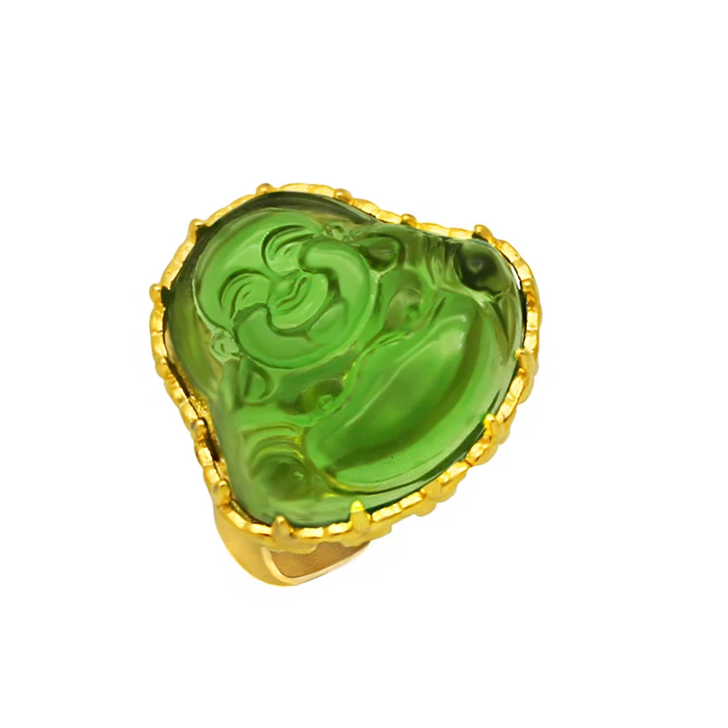 hip-hop-bling-ouro-cor-de-aco-inoxidavel-gravida-rindo-buda-natural-jade-anel-para-homens-feminino-rapper-joias-transporte-da-gota