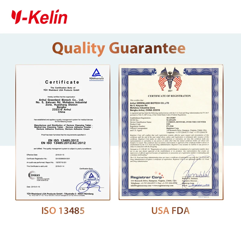 Y-Kelin Denture Adhesive Cushion 120สำหรับ Upper Jaw (30แผ่น * 4แพ็ค)