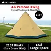3F UL Pyramid Tipi Tent  4-6 Persons  Tent 40D/210T  1