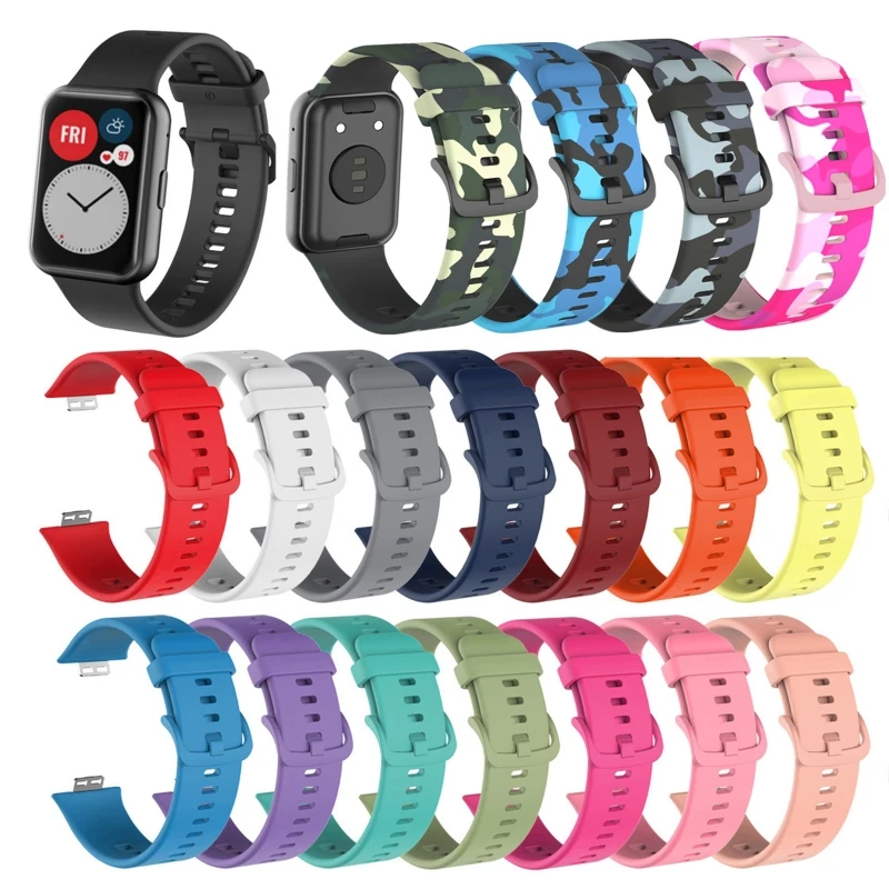 Rubber Strap for -Huawei Watch Fit Smart Wristband Bracelet Accessories Band