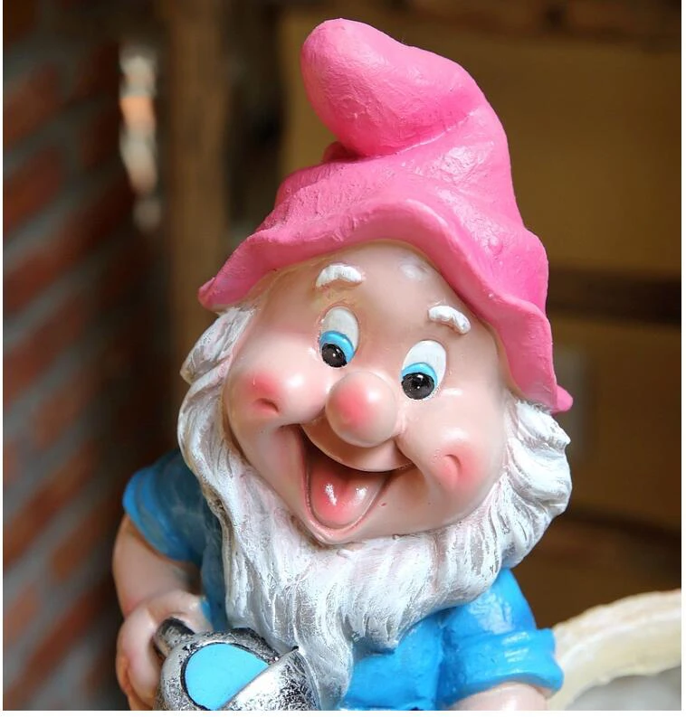 Pastoral Resin Dwarf Flower Pot Accessories Outdoor Garden Ornaments Craft Courtyard Landscape Villa Statue Figurines Decoration