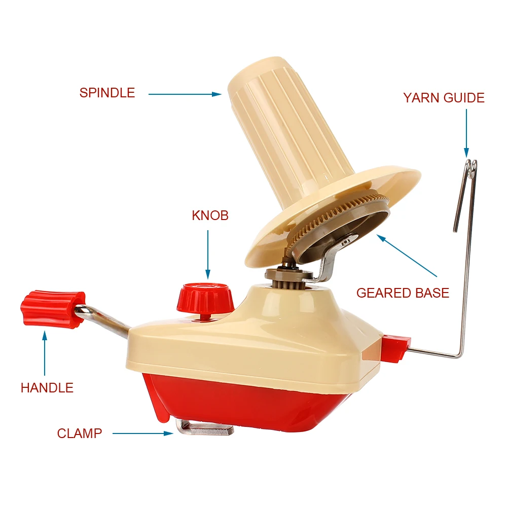 Manual Handheld Fiber Wool for DIY Sewing Making String Ball Hand Operated Yarn Winder Thread Skein Cable Winder Machine