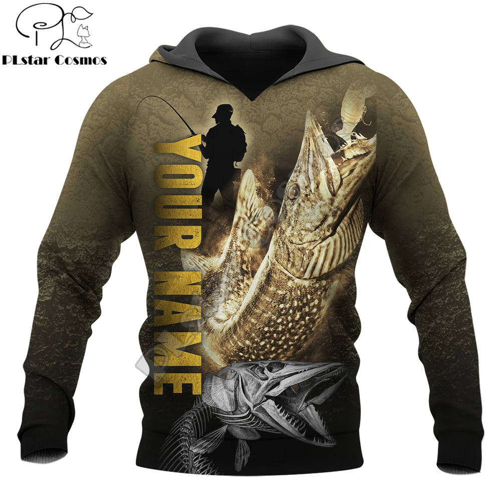 Monster Pike Fishing Custom 3D Printed Mens Hoodie Unisex hoodies Sweatshirt Autumn Streetwear Casual Jacket Tracksuit KJ740