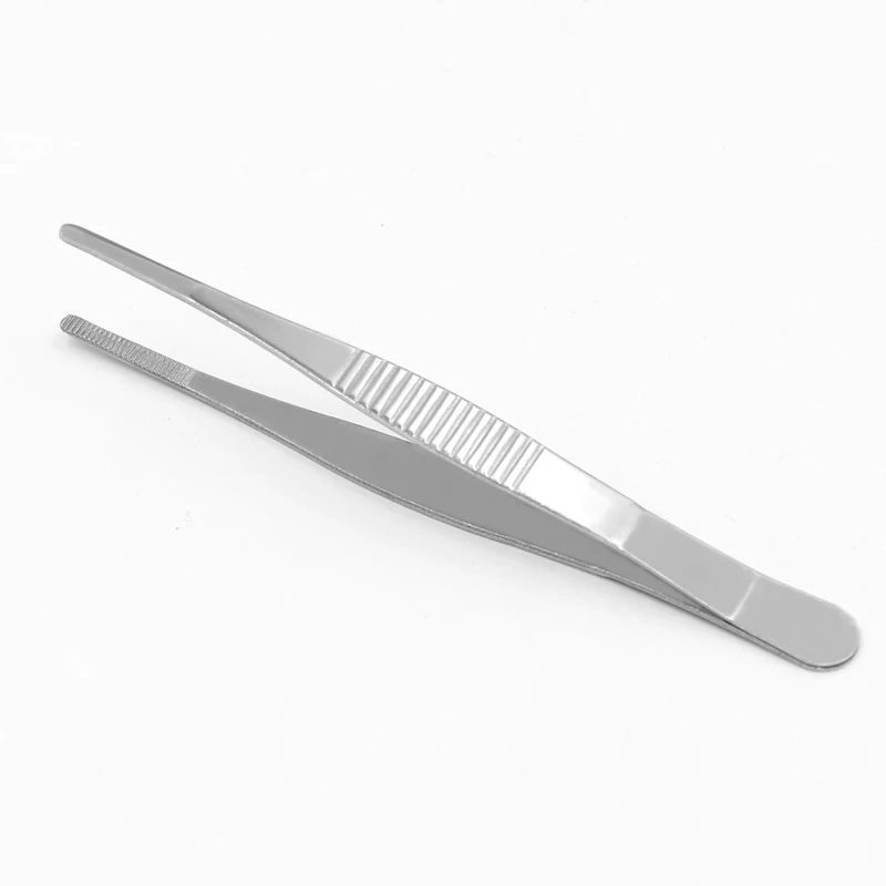 Stainless steel beauty plastic dressing tweezers holding dressing cotton ball tool surgical aid tweezers instrument