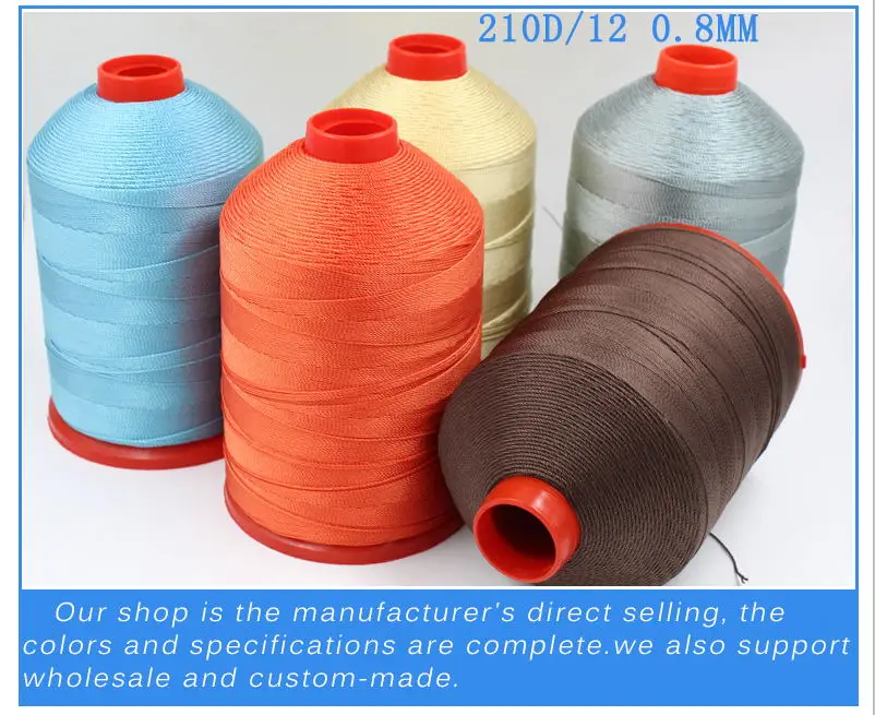 210D/12 Polyester-Nähgarn für Nähmaschine, Leder, Zelt, Jeans, Denim-Strickzubehör, Verkleidung 0,8 mm – Detail 1