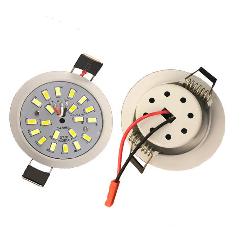 Lámpara LED empotrada de 5W y 220V, foco de ampolla con taza de luz integrada, doble foco redondo para techo, paraguas empotrado, bombilla LED de