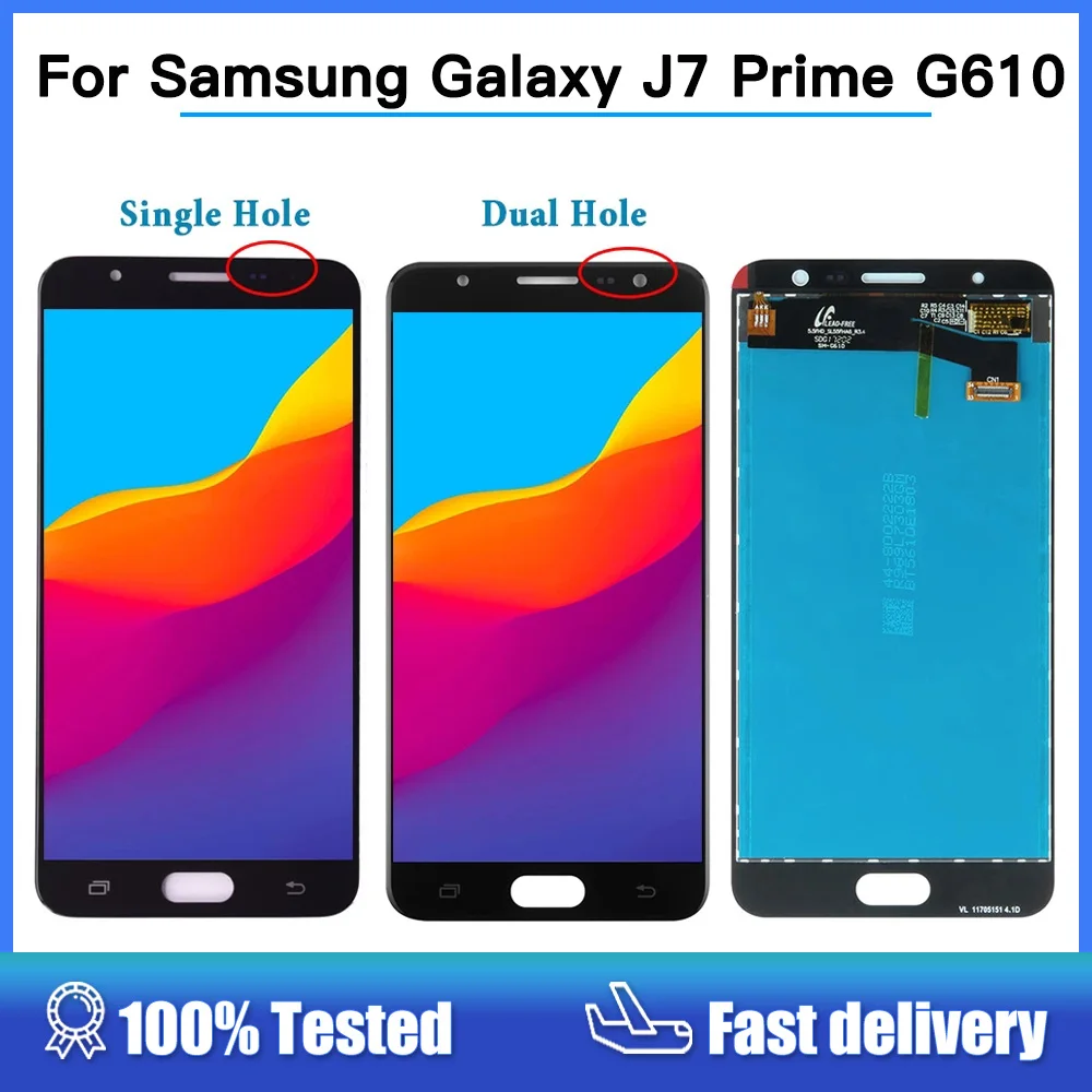 ЖК-дисплей Amoled для Samsung Galaxy J7 Prime, ЖК-экран SM- G610 G610F G610M G610, ЖК-дисплей с сенсорным экраном и дигитайзером в сборе