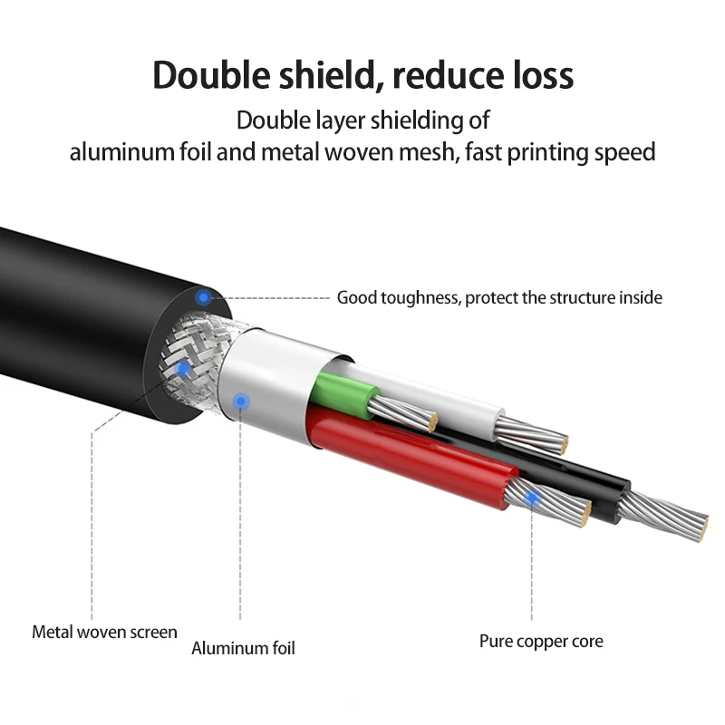 Kabel Usb dla drukarki o wysokiej prędkości A do B z męskiego na męskie Usb kabel do drukarki synchronizacja danych dla 3D drukarka etykiet