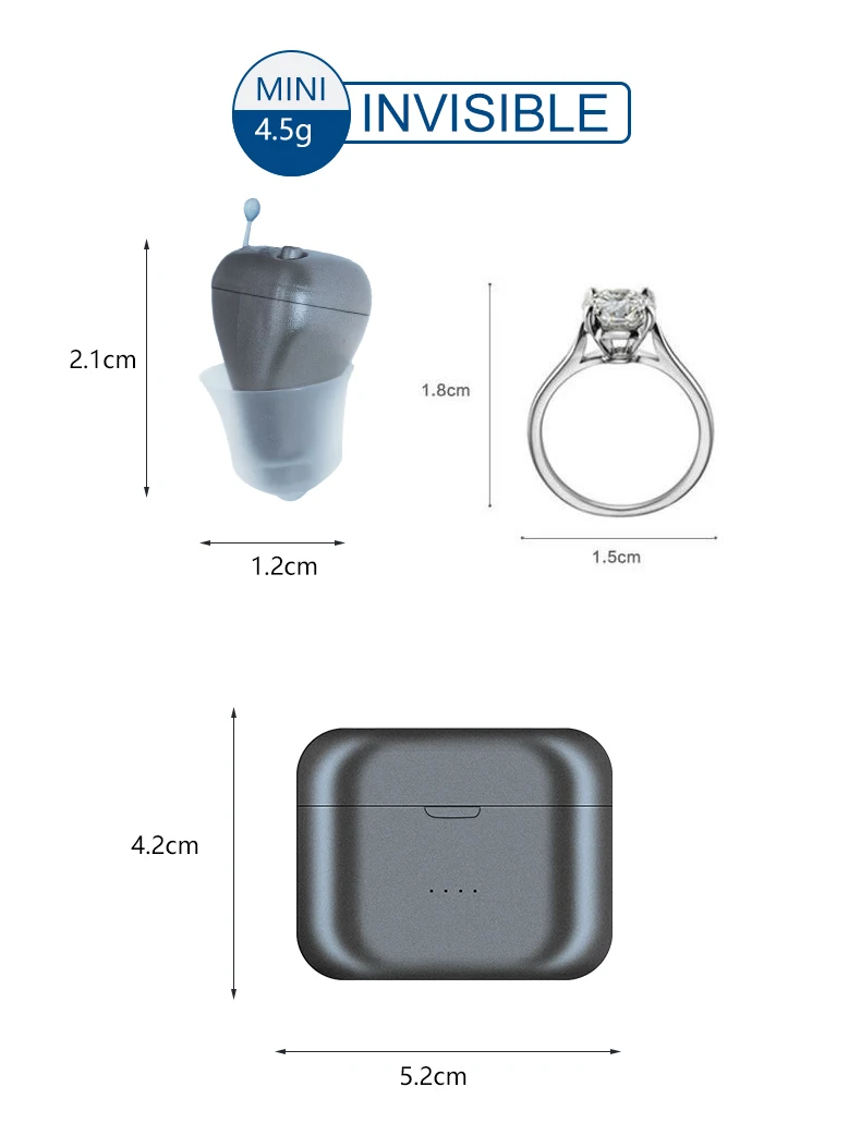 Rechargeable Hearing Aids Digital 4 Channels Portable Sound Amplifier 5 Colors Invisible SR41 Adjustable Audifonos