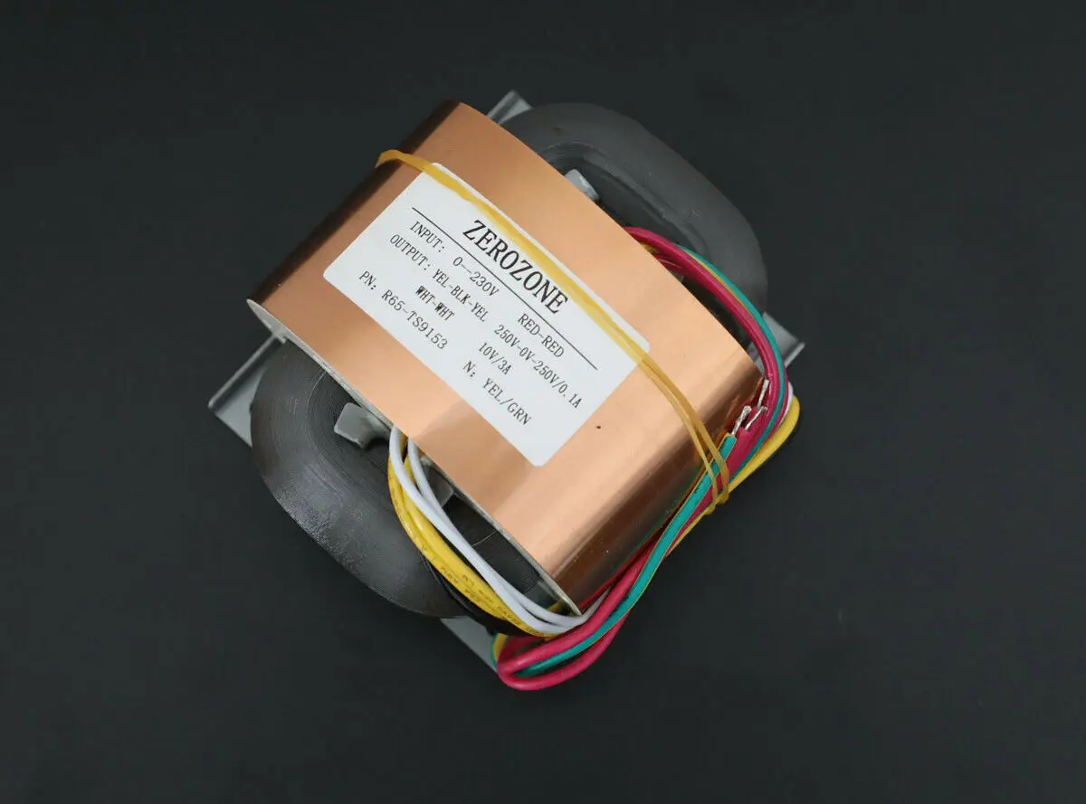 80VA R-core Transformer 230V To 250V-0-250 100ma 0-10V 3A