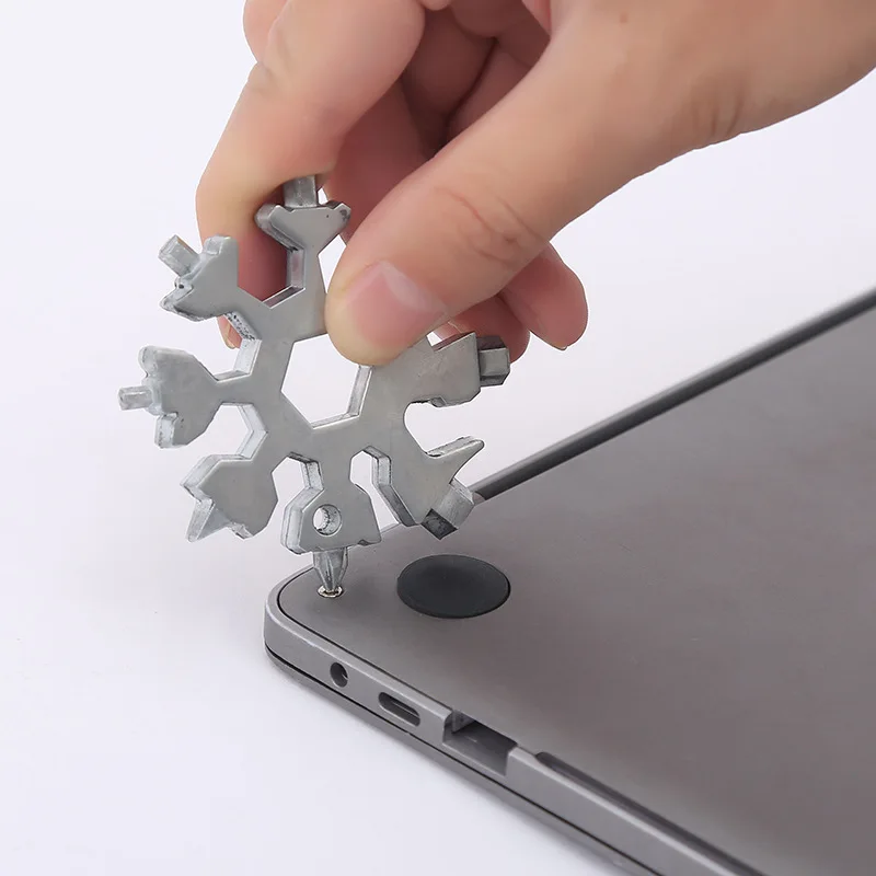Clé Allen flocon de neige 18 en 1 avec boîte cadeau, combinaison d'outils, Portable avec porte-clés, outil pour la maison