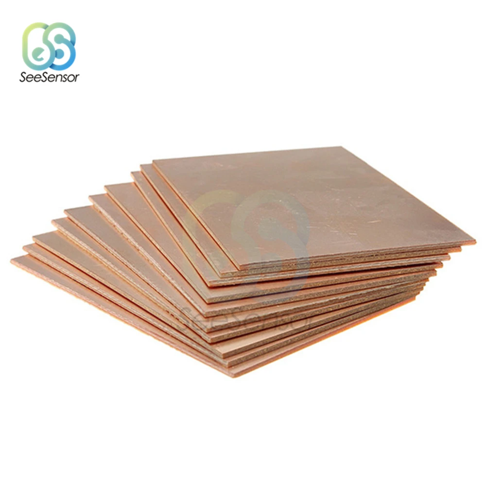 싱글 사이드 및 더블 사이드 구리 클래드 플레이트, DIY PCB 키트, 라미네이트 회로 기판, 7x10cm, 로트 당 5 개