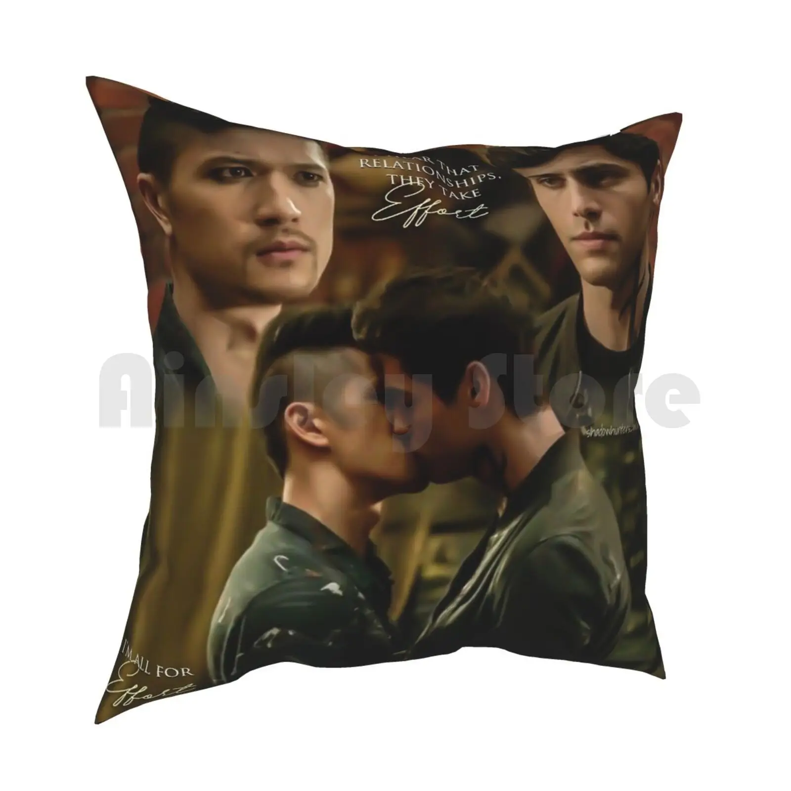 Malec Kiss Pillow Case Printed Home Soft DIY Pillow cover Shadowhunters Shadowhunters Tv Shadowhunters Season 2 Clare The