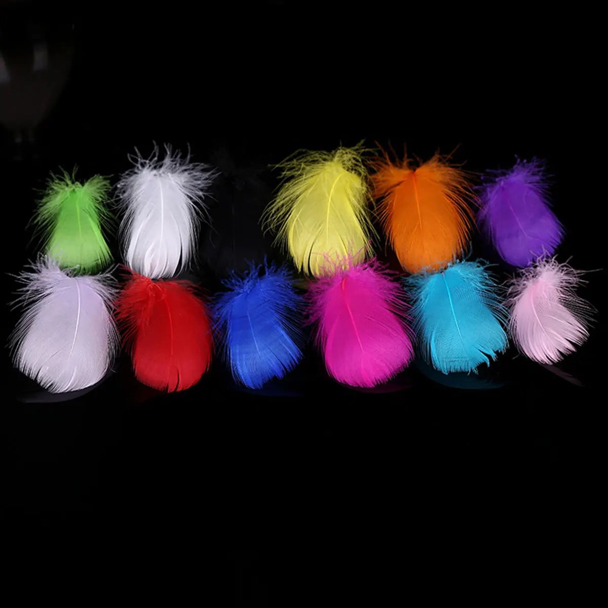 100PCs Natural Goose Feathers 7-10cm Small Floating Colourful Swan Feather Plume For Craft Wedding Jewelry Home Decoration