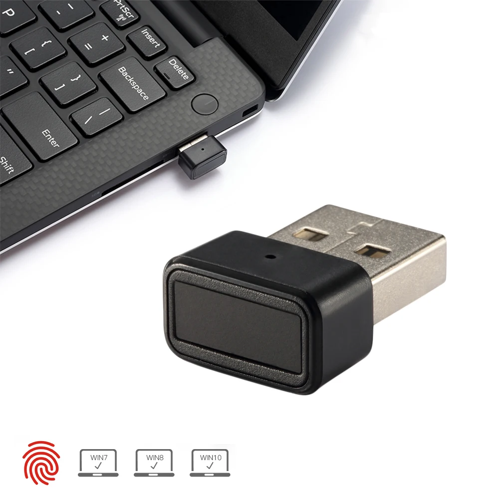 Kercan KE-01 Mini USB Fingerprint Reader for Windows 7, 8, 10 hello Touch Multi Biometric Security Key Black ABS Shell