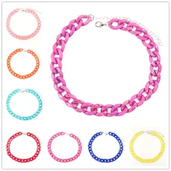 Shine Acrylic Chain Necklace Colored Chain Collar Necklaces & Pendants for Women Men Boho Jewelry Gift Drop Shipping