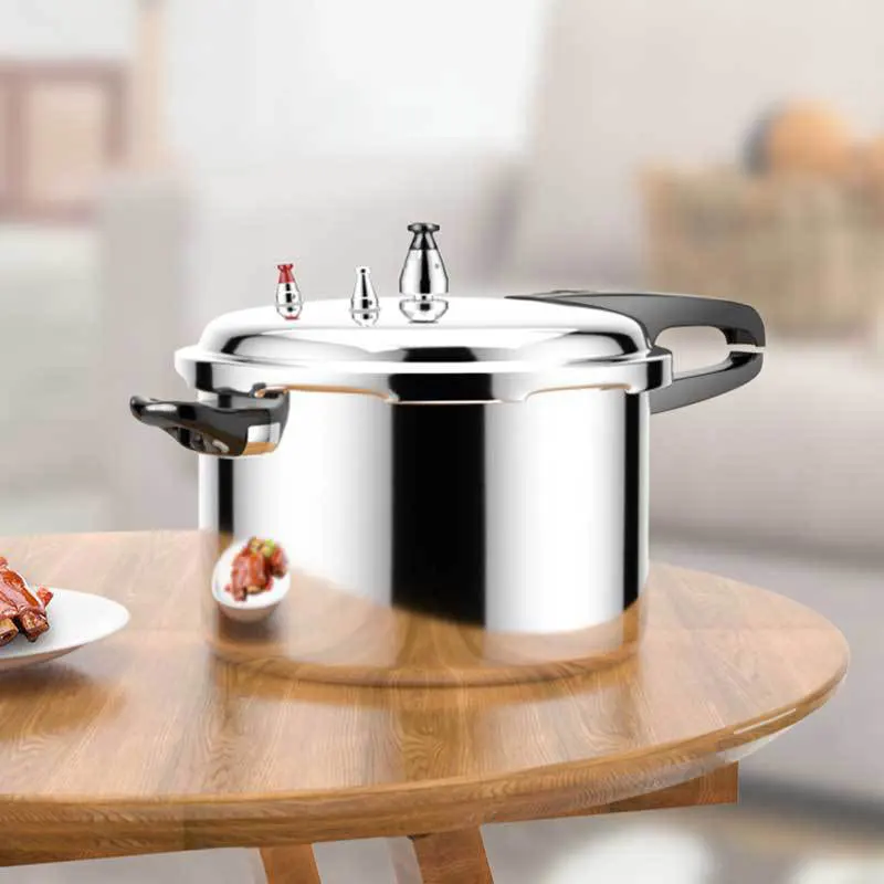 18/20/22cm Aluminum Uncoated Kitchen Pressure Cooker Soup Cooking Gas Stove/Open Flame Outdoor Camping Kitchenware