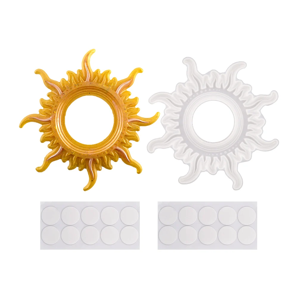 DM139 3PCS DIY Sun Kristall Epoxy Harz Mold Kit Mit Spiegel Wand Dekoration Casting Silikon Form Hängende Ornamente Handwerk