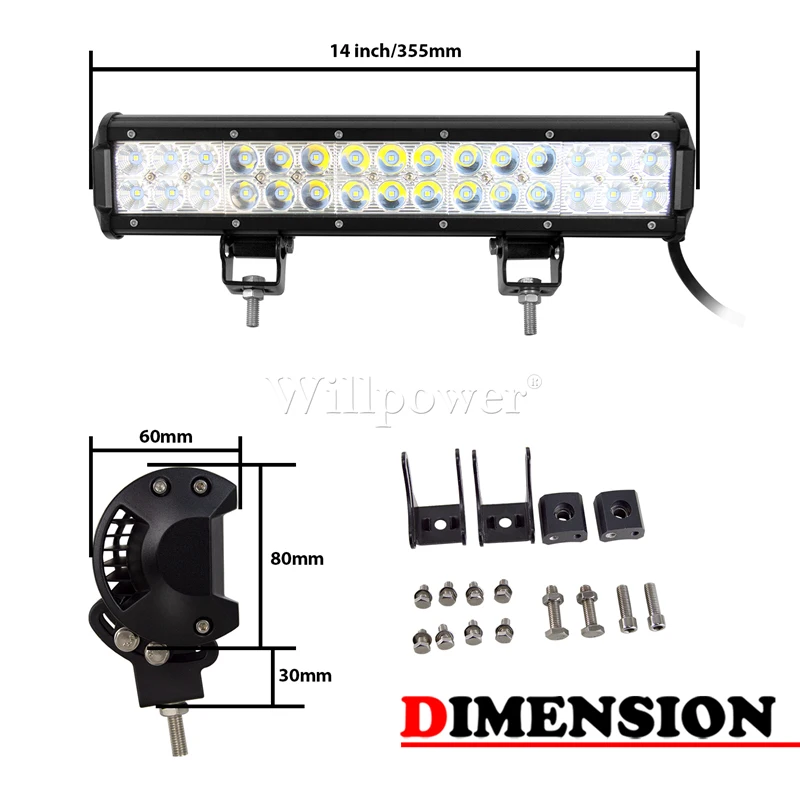 For Polaris Offroad ATV UTV Work Light 90W 14