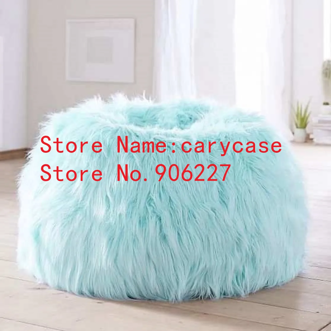 brown soft long fur living room bean bag sofa lounger, relax adults outdoor and indoor bedroom beanbag chair